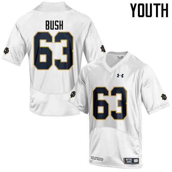 Youth #63 Sam Bush Notre Dame Fighting Irish College Football Jerseys-White